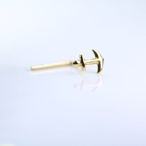 9kt Gold Nose Piercing with beautiful Anchor and tiny 9k gold Mark